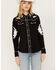 Scully Women's Floral Embroidered Long Sleeve Pearl Snap Western Shirt, Black, hi-res