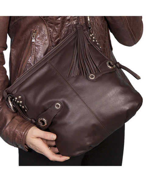 Scully Brown Leather Shoulder Bag, Brown, hi-res