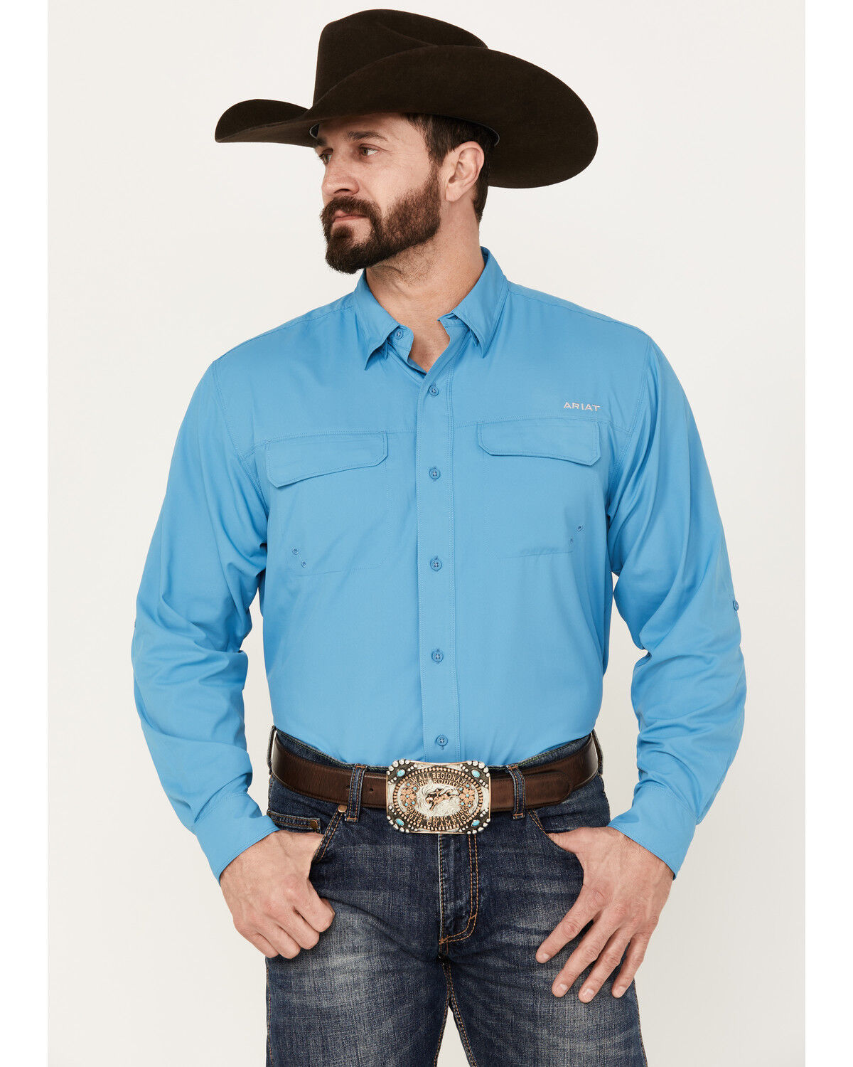 Image #1 - Ariat Men's VentTEK Outbound Solid Classic Fit Long Sleeve Button-Down Western Shirt, , hi-res