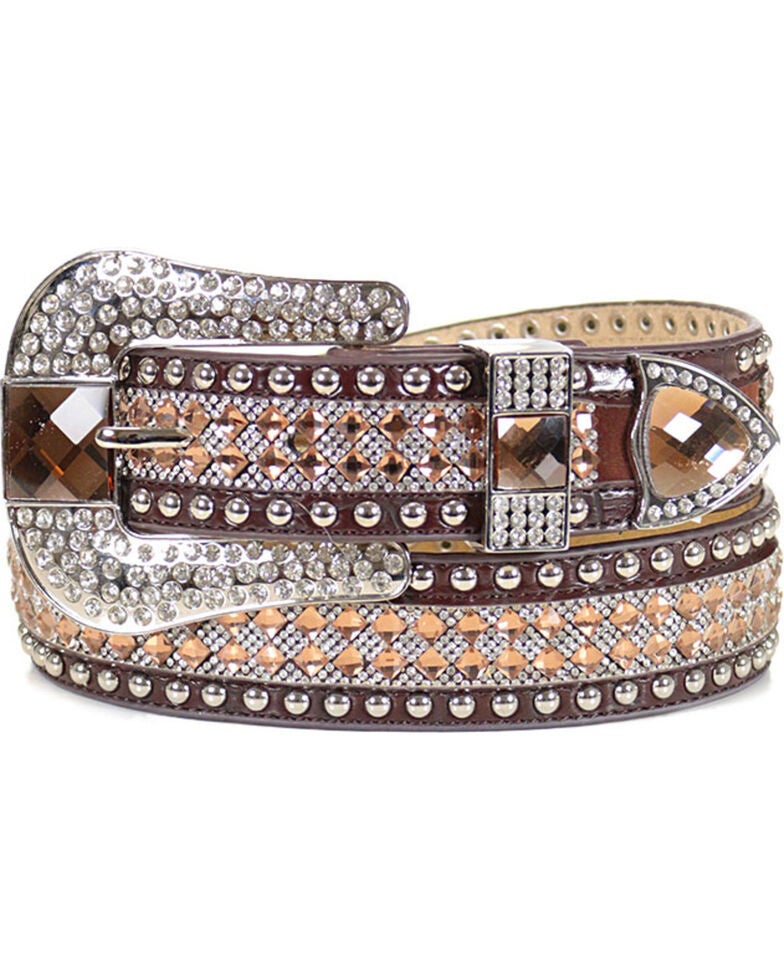 Shyanne Women's Brown Rhinestone Belt Sheplers
