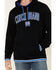 Cinch Men's Solid Black Logo Brand Hooded Sweatshirt , Black, hi-res