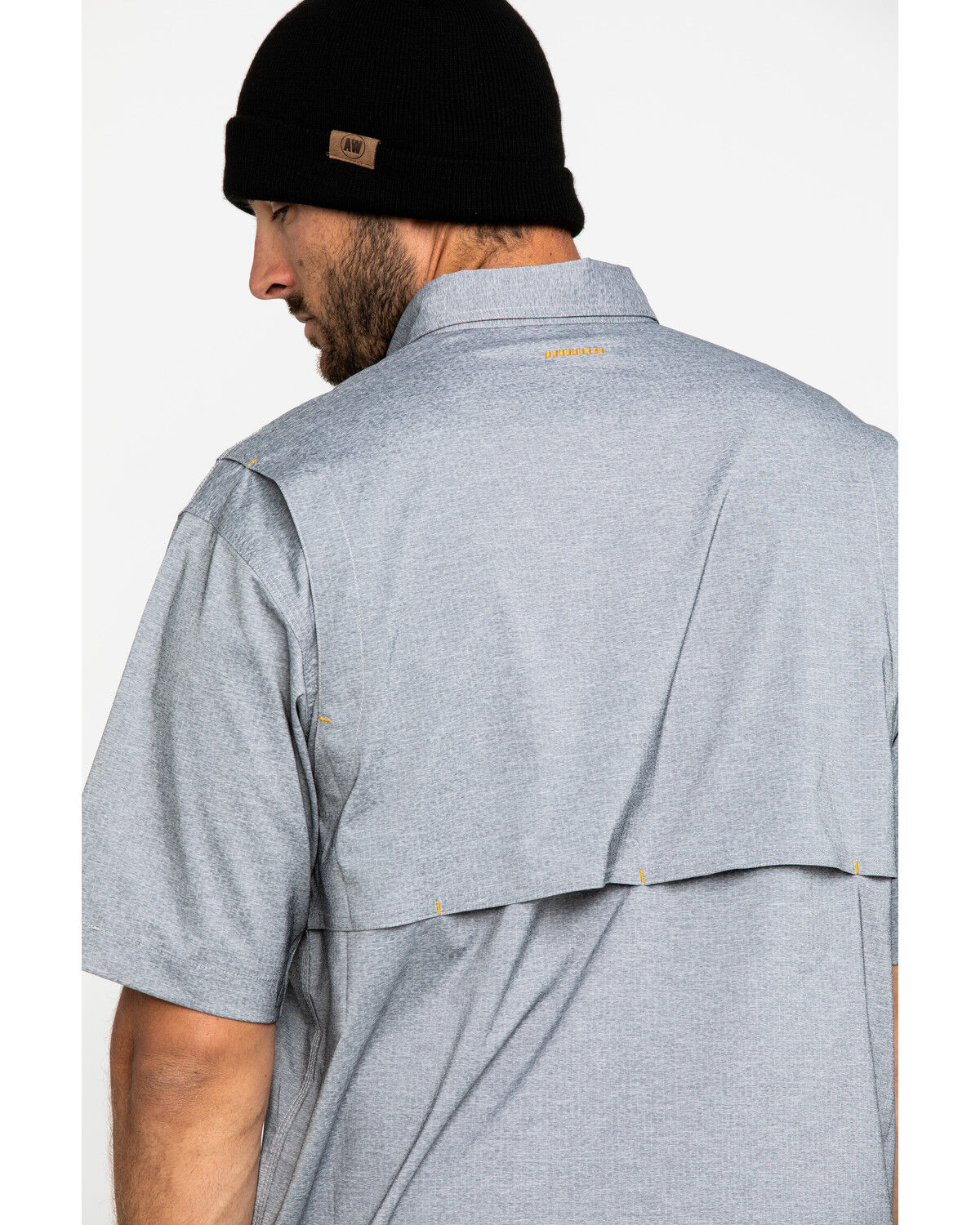 Image #5 - Ariat Men's Grey Rebar Made Tough Durastretch Vent Short Sleeve Work Shirt - Tall, Heather Grey, hi-res