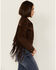 Image #2 - Shyanne Women's Faux Suede Contrast Stitch Fringe Jacket, Dark Brown, hi-res