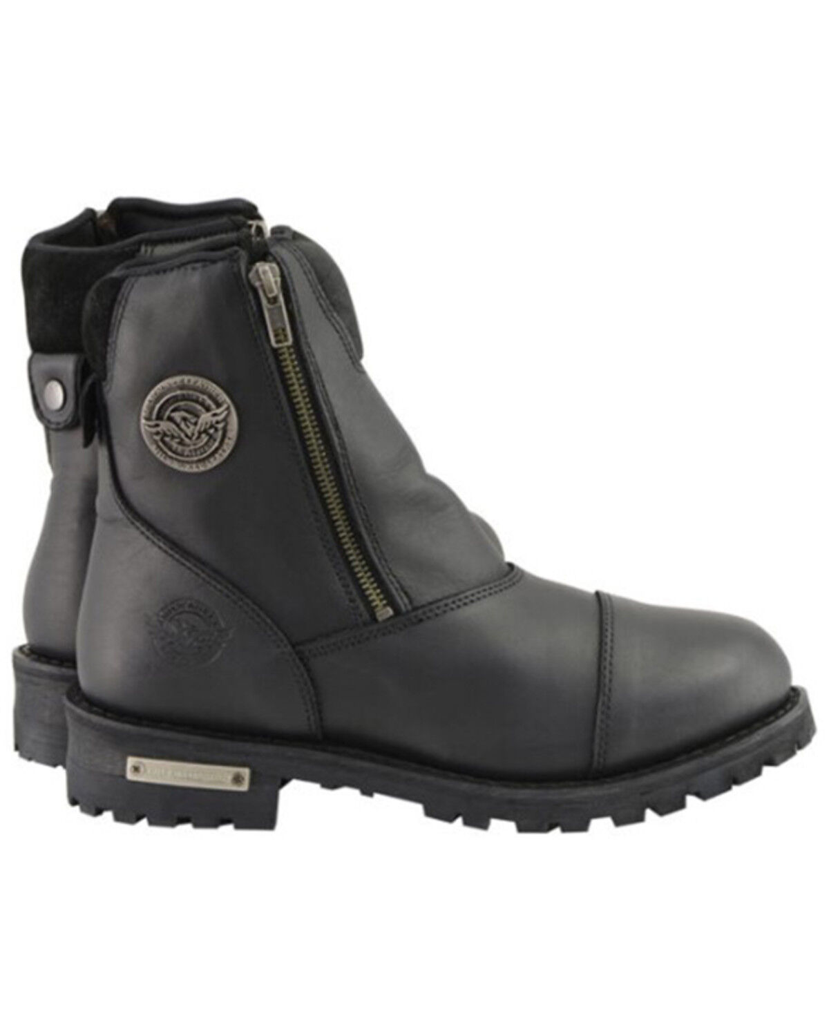 Image #2 - Milwaukee Leather Women's Super-Clean Double Sided Zipper Entry Boots - Round Toe, Black, hi-res