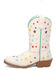 Image #3 - Dan Post Little Girls' Starlett Western Boots - Square Toe, White, hi-res