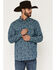 Image #1 - Moonshine Spirit&reg; Men's Open Mic Paisley Print Long Sleeve Snap Western Shirt, Blue, hi-res