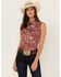Image #1 - Wrangler Retro Women's Paisley Print Sleeveless Pearl Snap Western Shirt, Red, hi-res