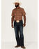 Cody James Men's Easl End Large Plaid Short Sleeve Snap Western Shirt , Brown, hi-res