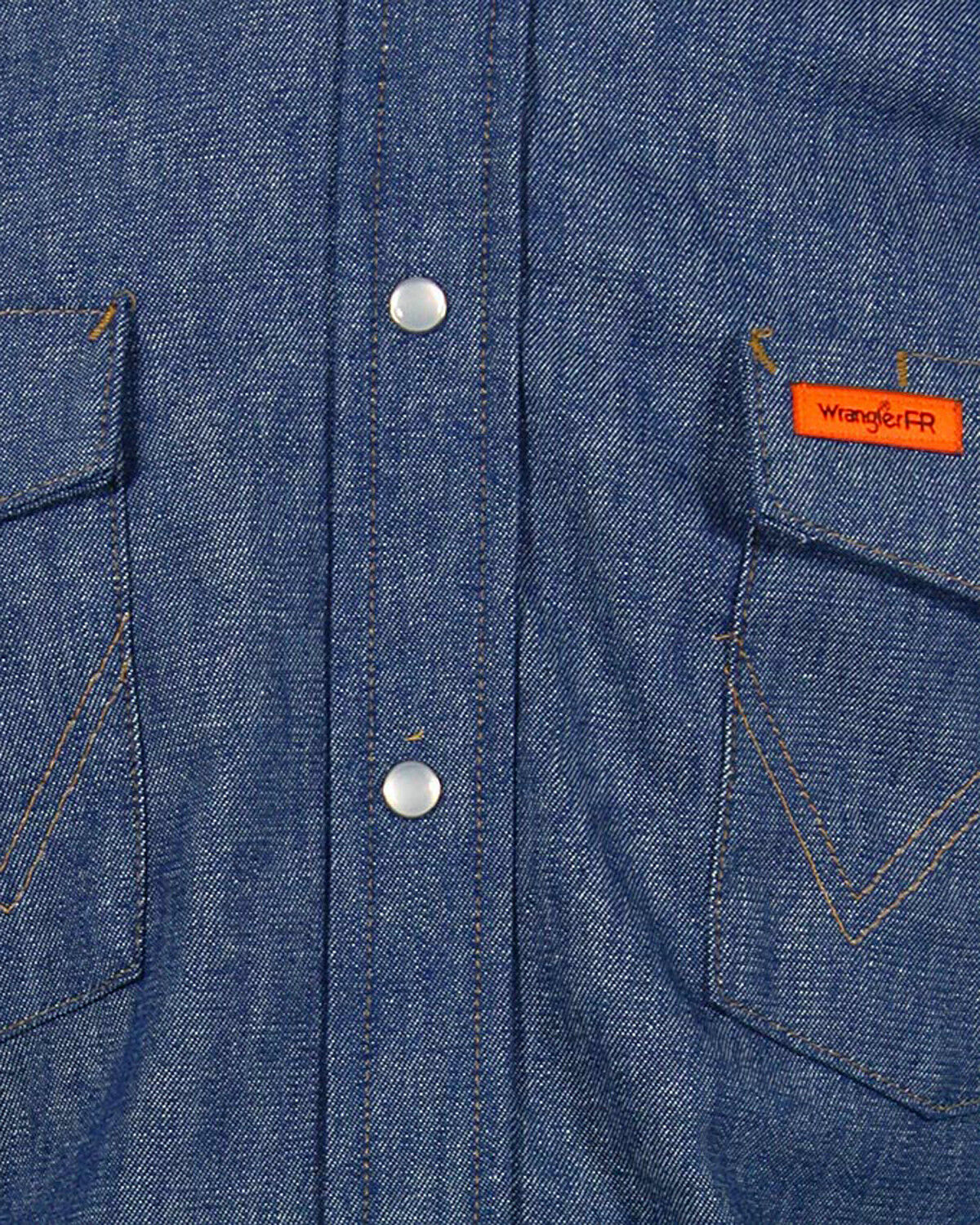 Image #4 - Wrangler Men's FR Long Sleeve Snap Western Work Shirt - Big, Blue, hi-res