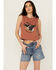 Image #1 - White Crow Women's Wild & Free Studded Cropped Graphic Tank, Rust Copper, hi-res