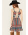 Angie Women's Multi Border Print Tier Dress, Multi, hi-res