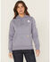 Image #1 - Carhartt Women's Relaxed Fit Midweight Logo Sleeve Graphic Hoodie, Lavender, hi-res