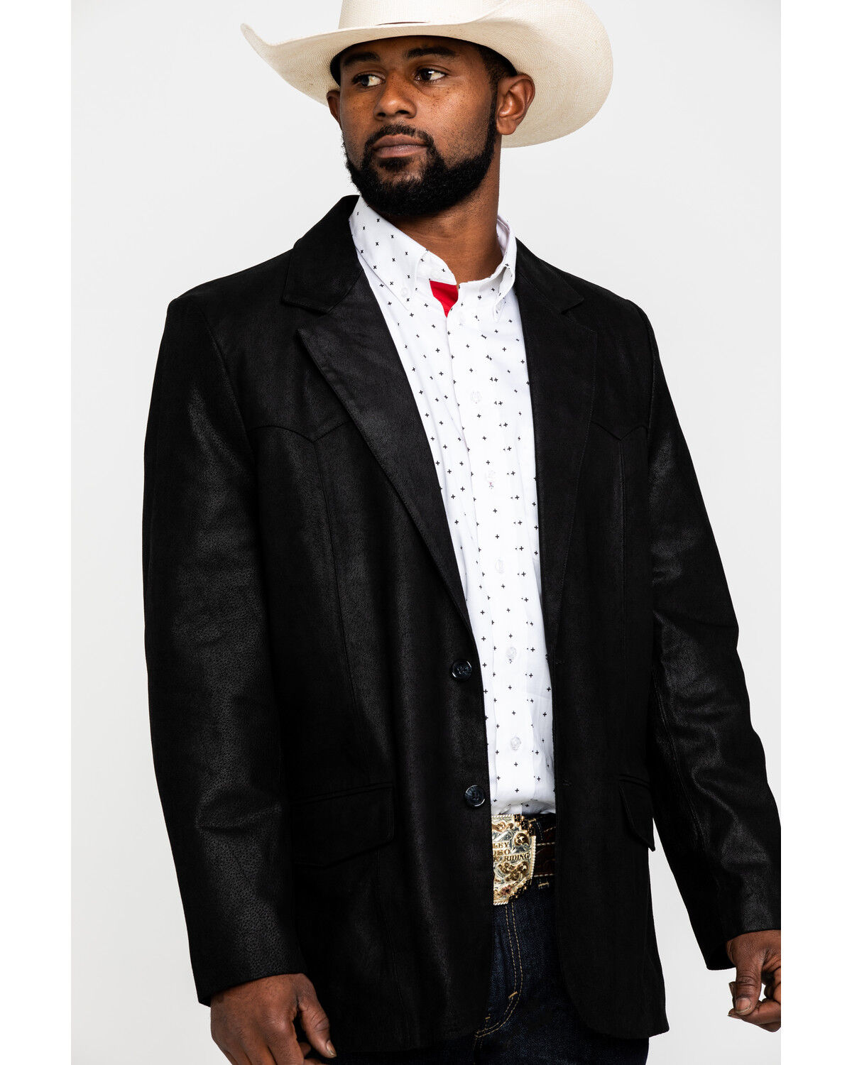 Image #5 - Cody James Men's Black Suede Blazer Jacket, Black, hi-res