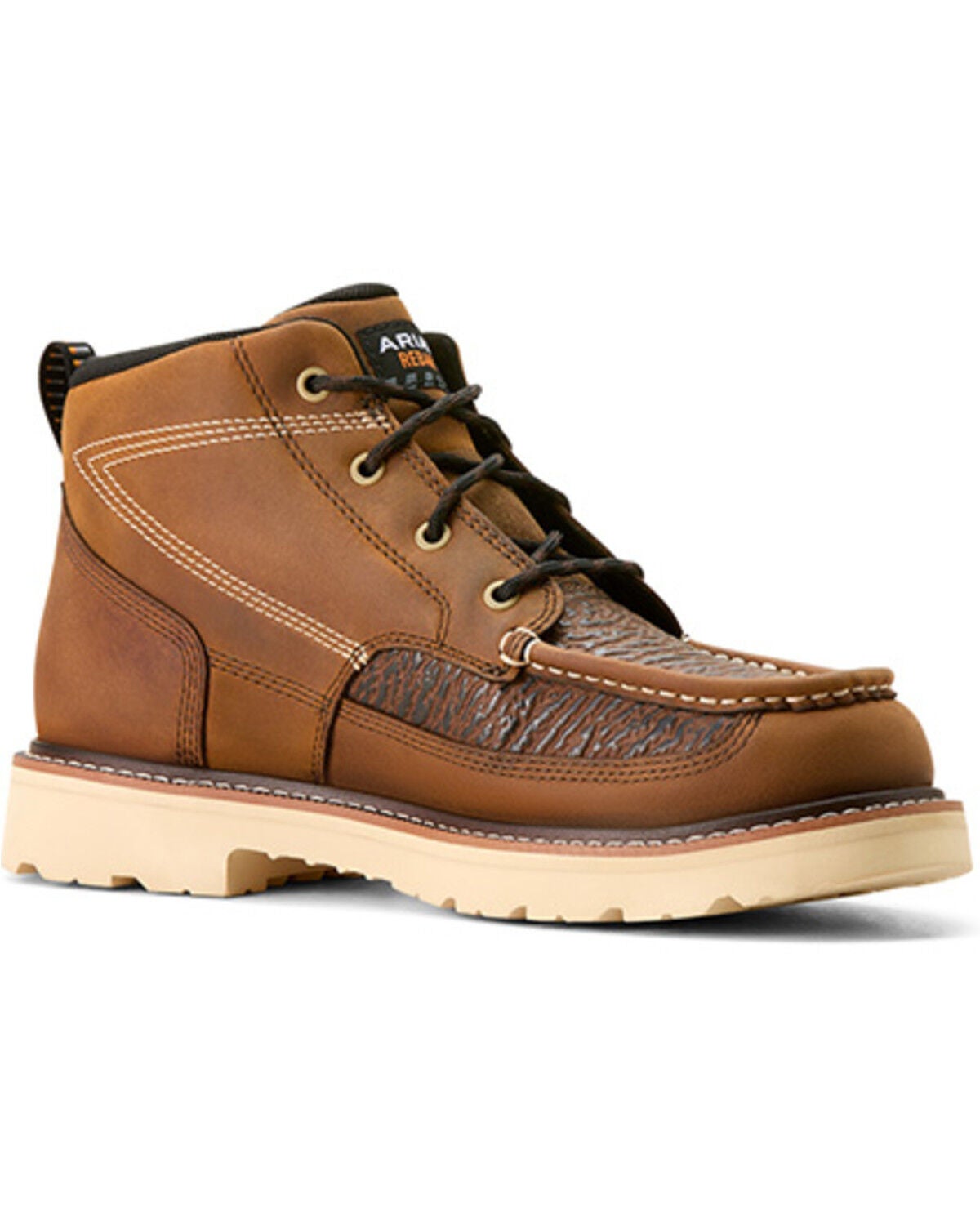 Ariat Men's 5.5" Rebar Lift Chukka Moc Work Boots - Soft Toe, Brown, hi-res