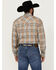 Image #4 - Stetson Men's Plaid Print Fancy Yoke Long Sleeve Pearl Snap Western Shirt, Brown, hi-res
