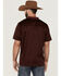 RANK 45 Men's Elite Stripe Performance Polo Shirt , Burgundy, hi-res