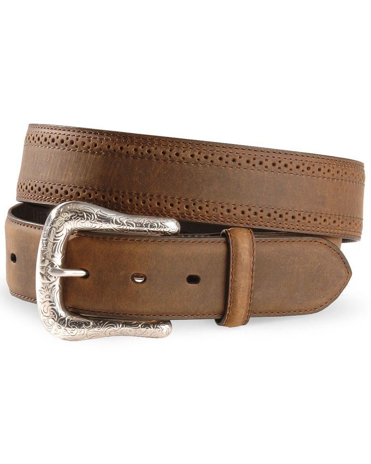 Ariat Men's Basic Western Leather Belt - Reg & Big, Distressed, hi-res