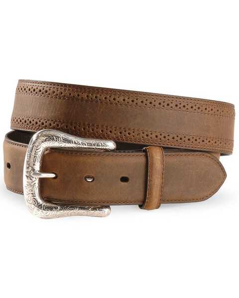 Ariat Men's Basic Western Leather Belt - Reg & Big, Distressed, hi-res