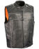 Image #1 - Milwaukee Leather Men's Reflective Band & Piping Zip Front Vest, Black, hi-res