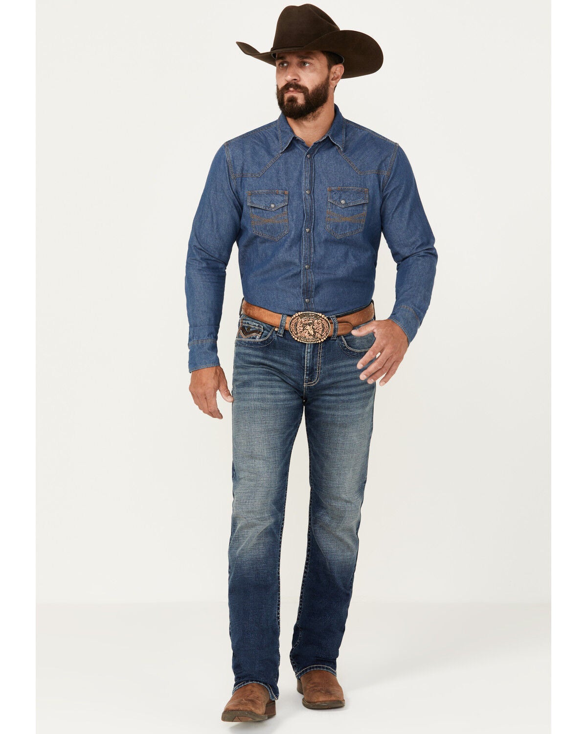 Cody James Men's Sundance Wash Jackson Slim Straight Stretch Denim Jeans, Medium Wash, hi-res