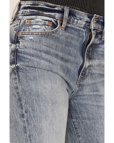 Image #2 - Daze Women's Medium Wash High Rise Deep Dive Slim Straight Jeans, Blue, hi-res