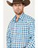 Image #2 - Roper Men's Amarillo Plaid Print Long Sleeve Stretch Western Snap Shirt, Blue, hi-res