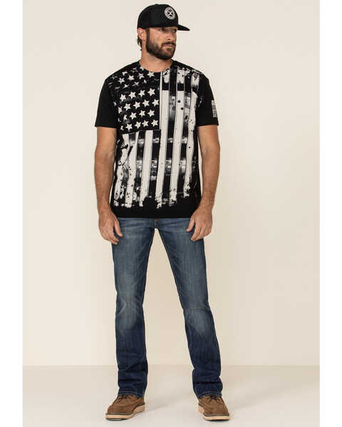 Brothers & Arms Men's Old Glory Flag Short Sleeve Graphic T-Shirt , Black, hi-res