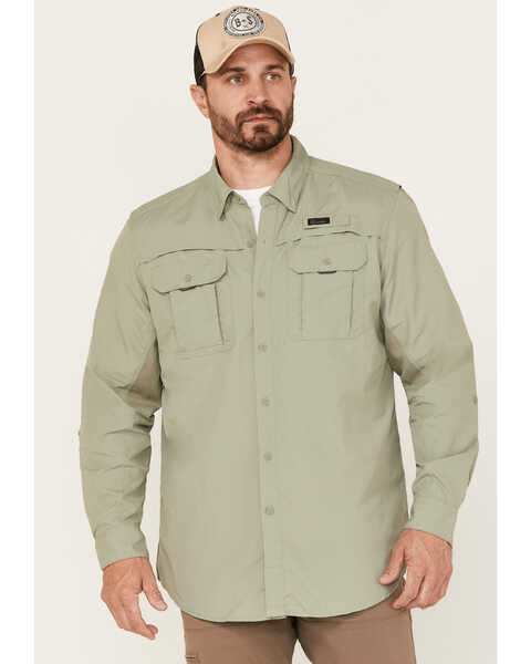 ATG by Wrangler Men's All-Terrain Angler Button Down Western Shirt , Olive, hi-res