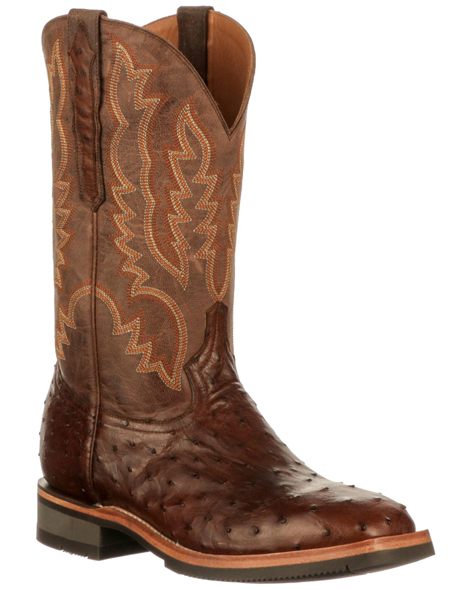 Lucchese Men s Rowdy Exotic Full Quill Ostrich Western Boots Square Toe Sheplers