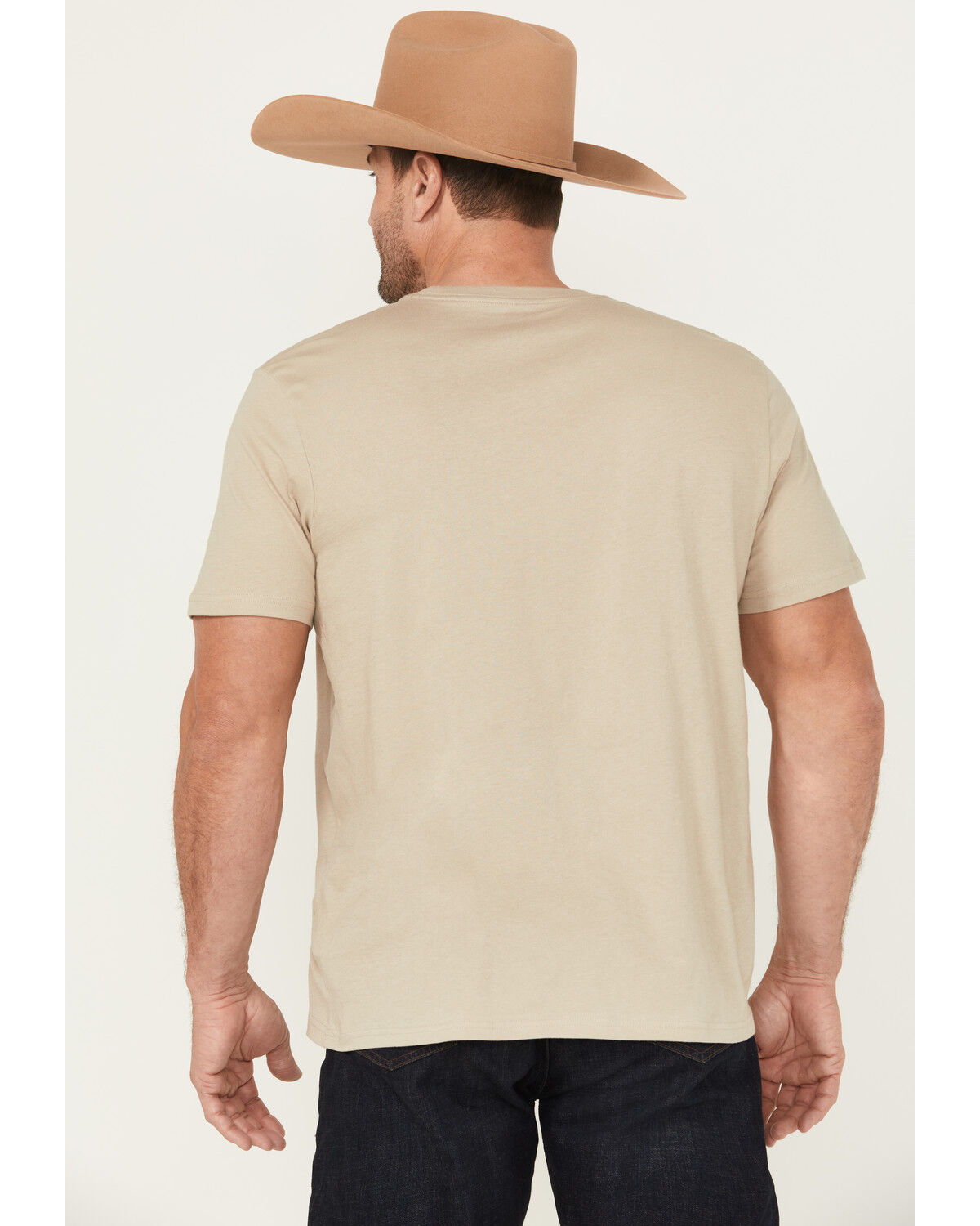 Image #4 - Wrangler Men's Rope Steer Head Front Logo Short Sleeve Graphic T-Shirt, Sand, hi-res
