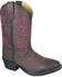 Image #1 - Smoky Mountain Youth Girls' Monterey Western Boots - Round Toe, Brown, hi-res