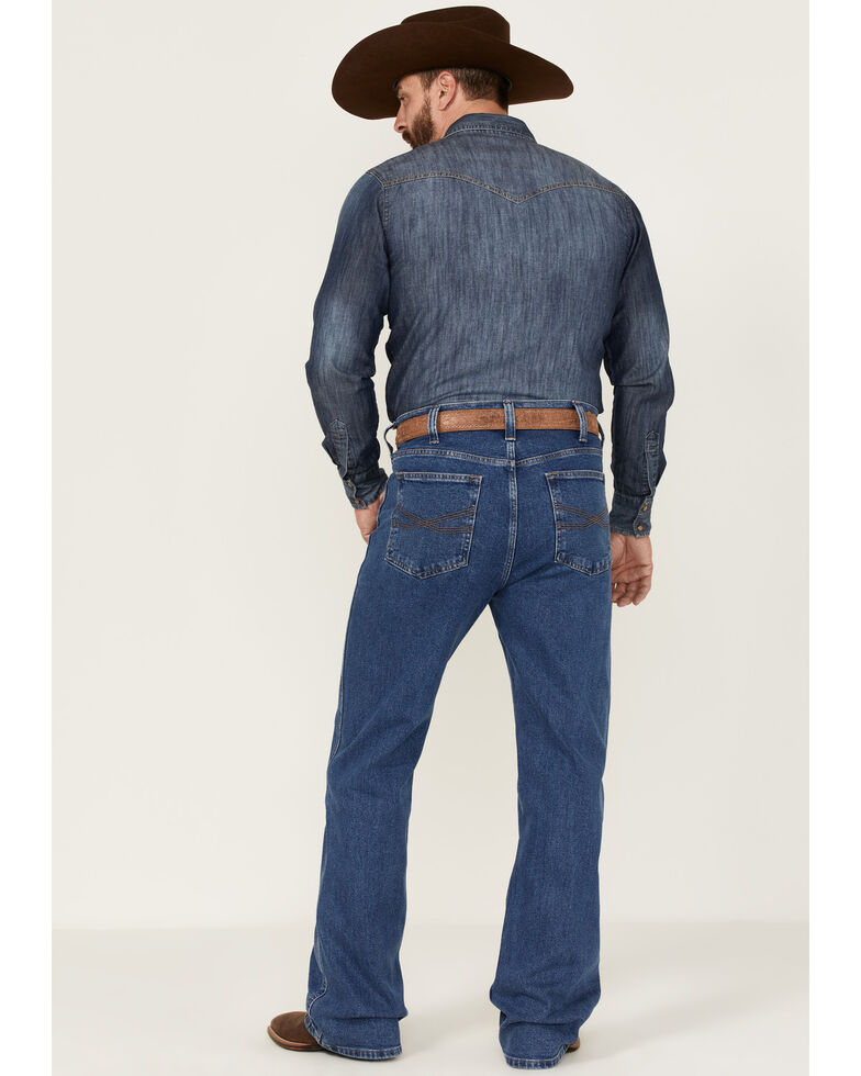 Blue Ranchwear Men's Buckaroo Medium Wash Stretch Regular Bootcut Jeans , Medium Wash, hi-res
