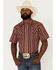 Image #1 - Cody James Men's Guerrero Stripe Snap Western Shirt , Burgundy, hi-res