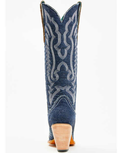Image #5 - Corral Women's Denim Embroidered Tall Western Boots - Pointed Toe , Medium Blue, hi-res