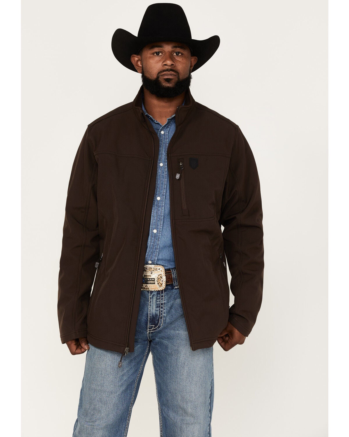 RANK 45&reg; Men's Myrtis Softshell Jacket, Brown, hi-res