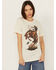 Image #1 - Gina Tees Women's Boujee Broncho Rhinestone Short Sleeve Graphic Tee, White, hi-res