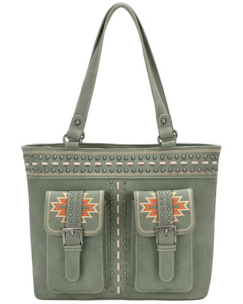 Montana West Women's Green Southwest Print Concealed Carry Tote, Green, hi-res