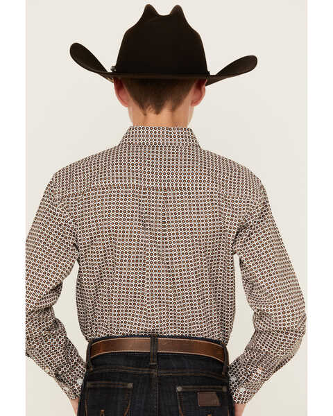 Image #4 - Cinch Boys' Geo Print Long Sleeve Button Down Western Shirt, White, hi-res