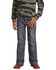Image #2 - Rock & Roll Denim Boys' Dark Wash Ladder Stitch Bootcut Jeans, Blue, hi-res