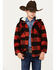 Image #1 - Urban Republic Little Boys' Plaid Print Wool Hooded Jacket, Red, hi-res