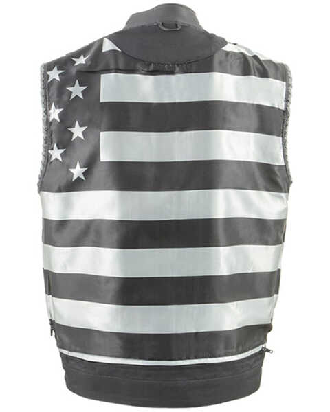 Image #3 - Milwaukee Leather Men's Old Glory Laced Arm Hole Concealed Carry Leather Vest - 6X, Black, hi-res