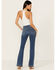 Image #3 - Levi's Women's Dark Wash Wait High Rise 725 Slit Hem Stretch Bootcut Jeans, Dark Wash, hi-res