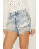 Image #2 - Free People Women's Maggie Light Stone Distressed Shorts , Stone, hi-res