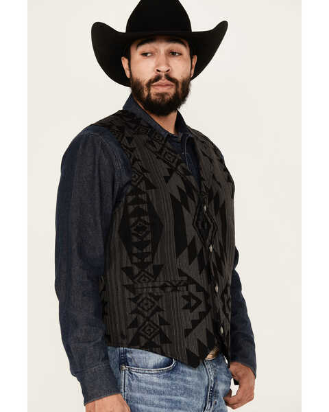 Image #2 - Cody James Men's Yuma Southwestern Jacquard Vest , Black, hi-res