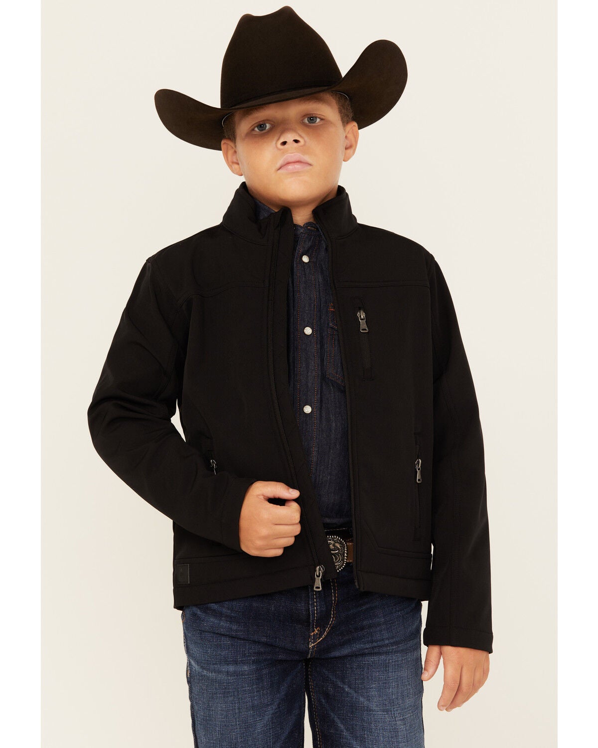 Cody James Boys' Sharpshooter Softshell Jacket, Black, hi-res