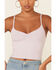 Image #3 - Wild Moss Women's Rib Knit V-Neck Crop Cami, Lavender, hi-res