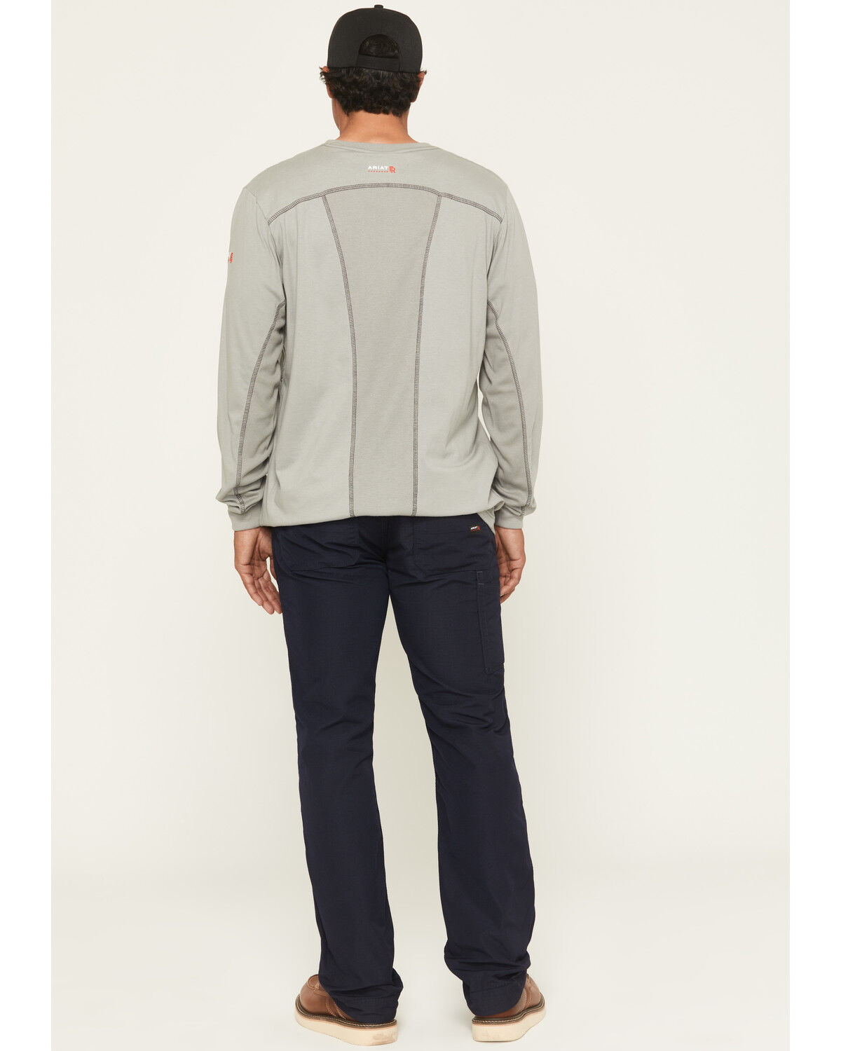 Image #3 - Ariat Men's FR M5 Duralight Ripstop Stackable Straight Leg Stretch Work Pants, Navy, hi-res