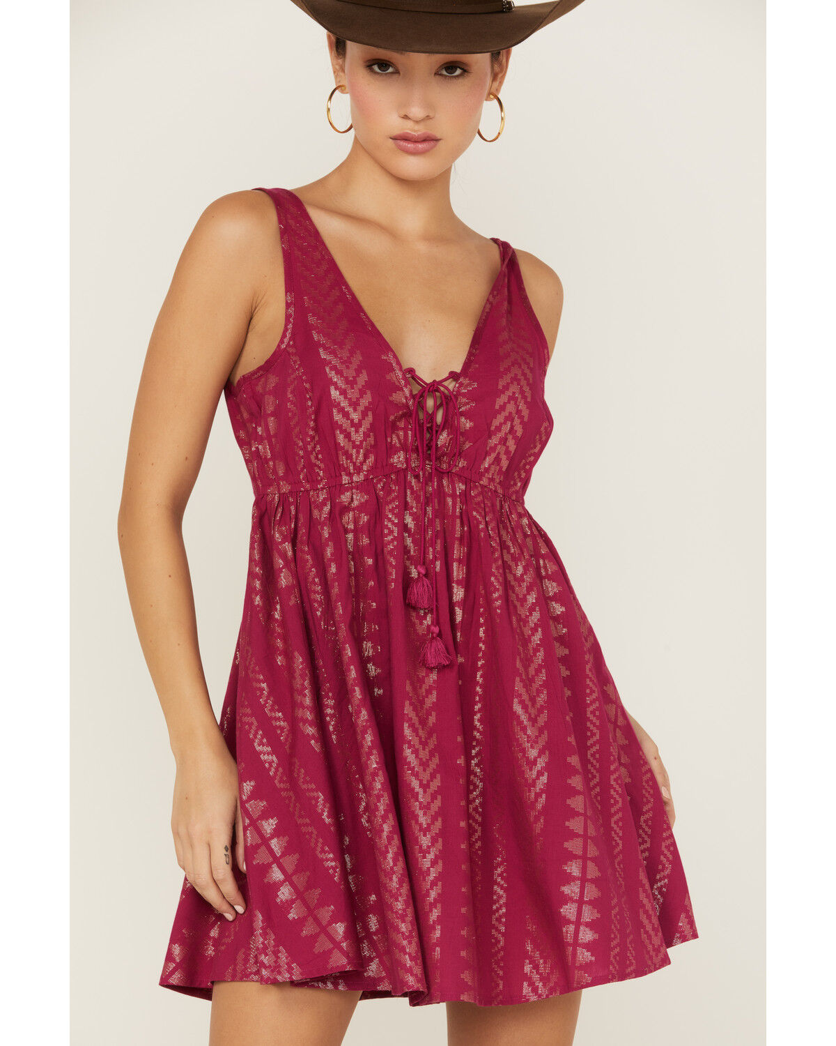 Image #2 - Shyanne Women's Sleeveless Geo Print Tassel Dress , , hi-res
