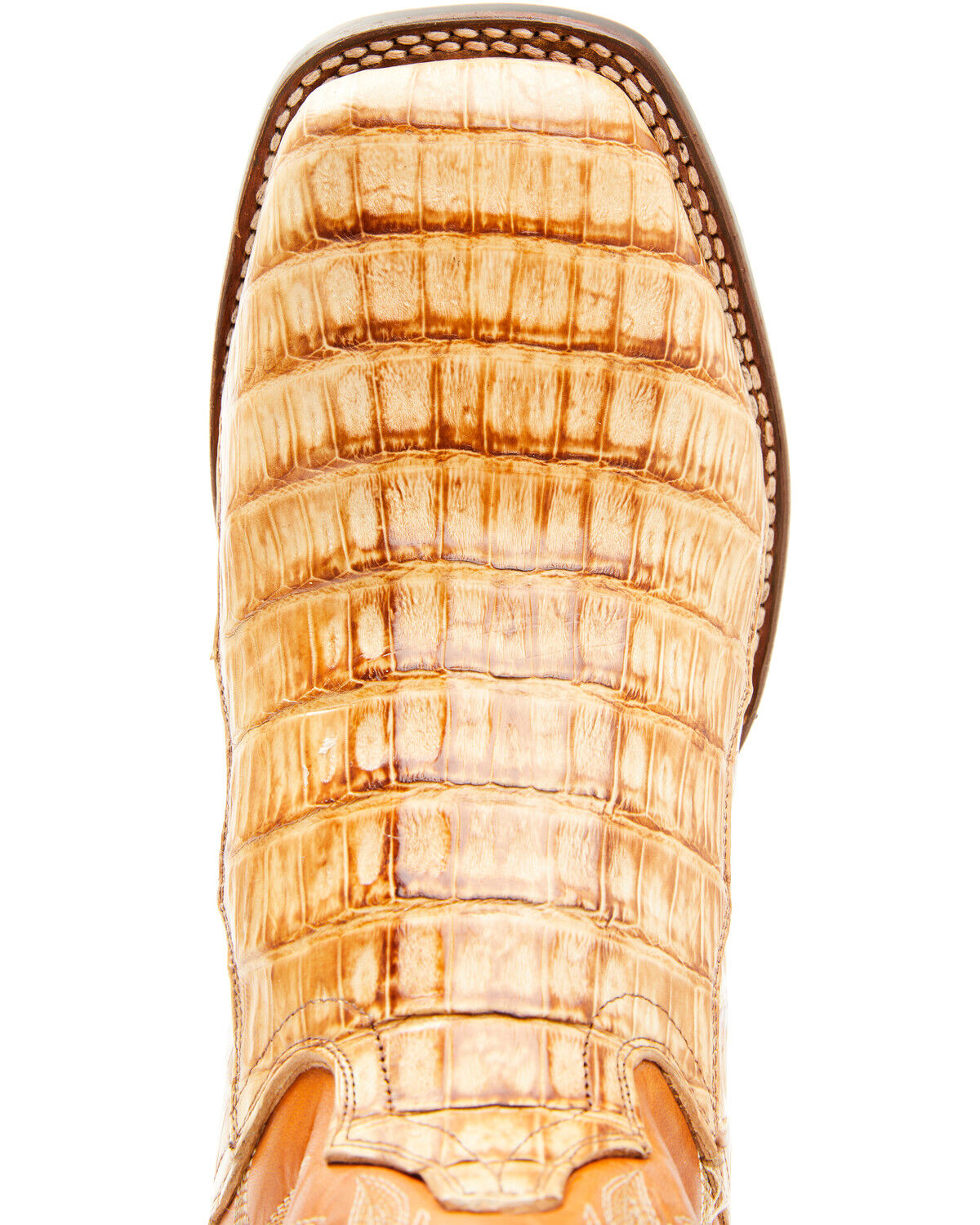 Image #6 - Dan Post Men's Tan Caiman Belly Western Boots - Broad Square Toe, Tan, hi-res