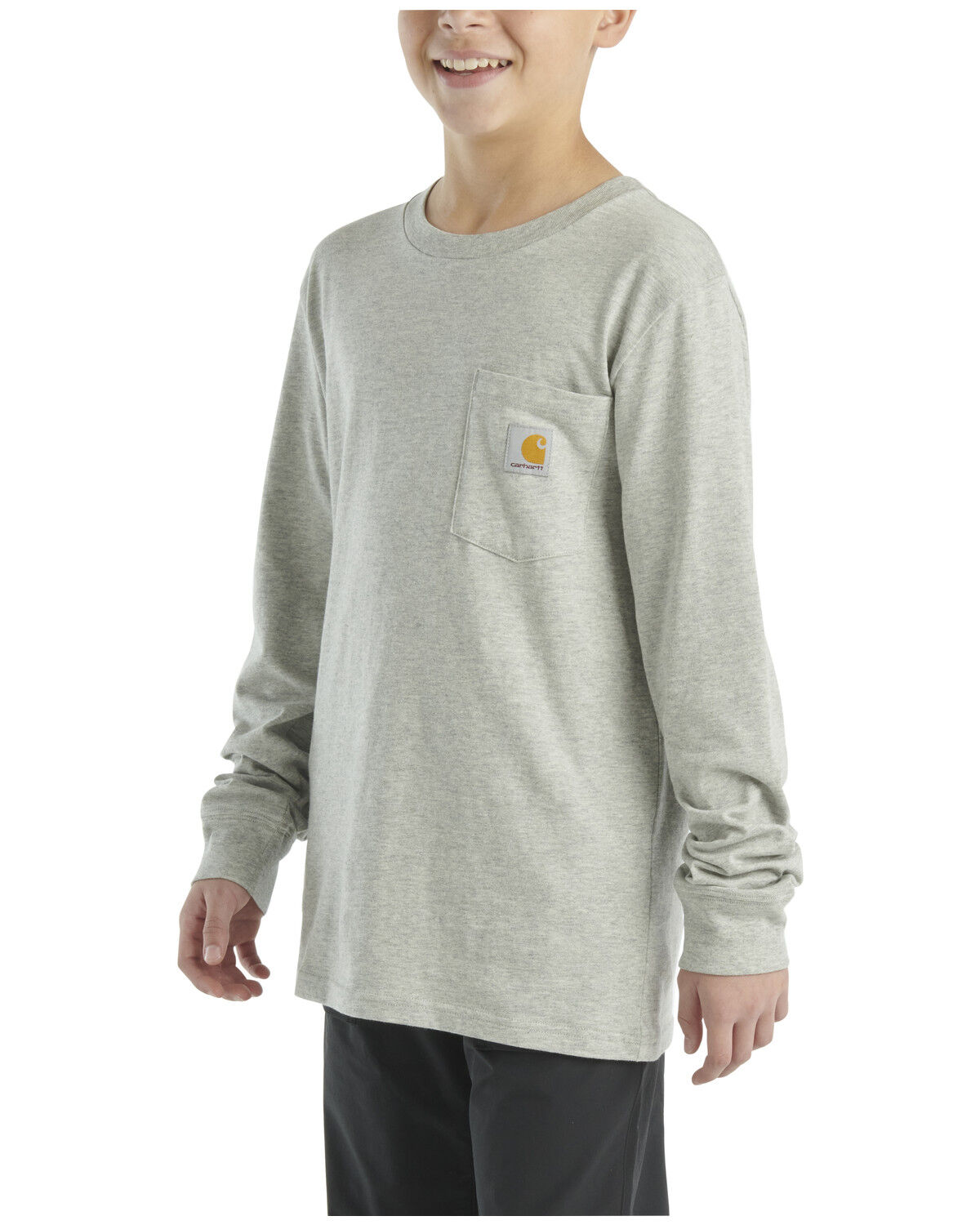Image #2 - Carhartt Little Boys' Dog Logo Long Sleeve Graphic Shirt, Grey, hi-res